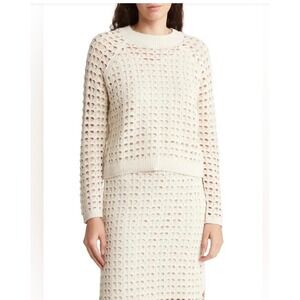 Cream Crochet Knit MIDI Skirt set Freshman 1966